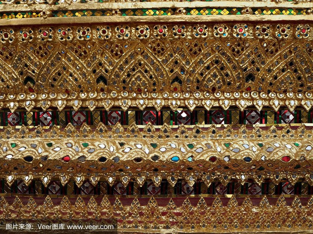 泰国艺术墙围绕wat arun rajwararam